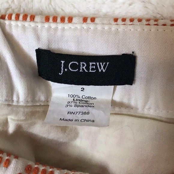 J. Crew Orange Textured Print Pencil Skirt size 2. Like new. - Picture 7 of 7